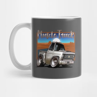 Grey Muscle Truck Illustration Mug